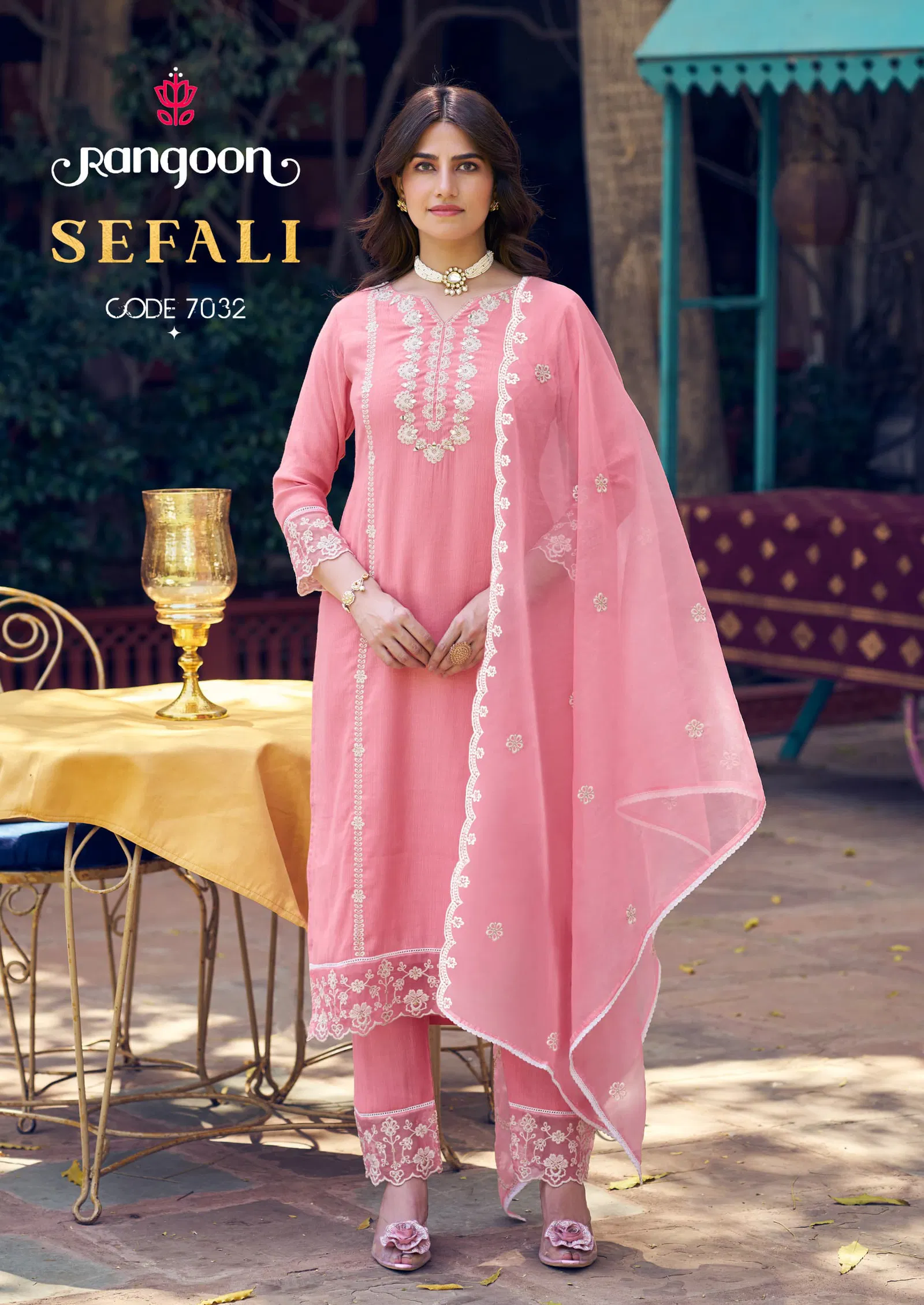 Sefali By Rangoon Viscose Kurti With Bottom Dupatta Suppliers In India
